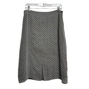 Worthington Skirt Womens Size 8 Black White Side Zip Flowy Pleated‎ Hem Lined